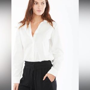 Sundays button down top, white body suit, size M.